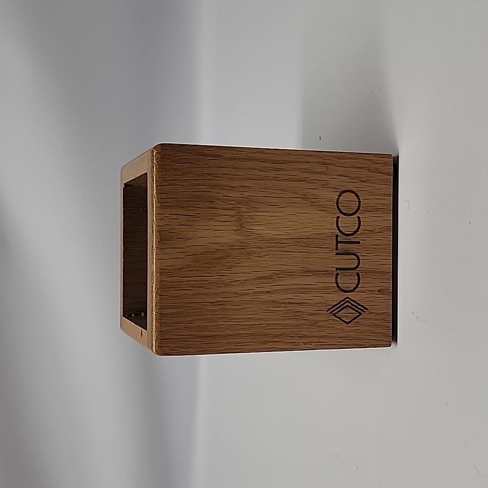 CUTCO Kitchen Tool Utensil Oak Wood Box Block Caddy Container Holder Made In USA